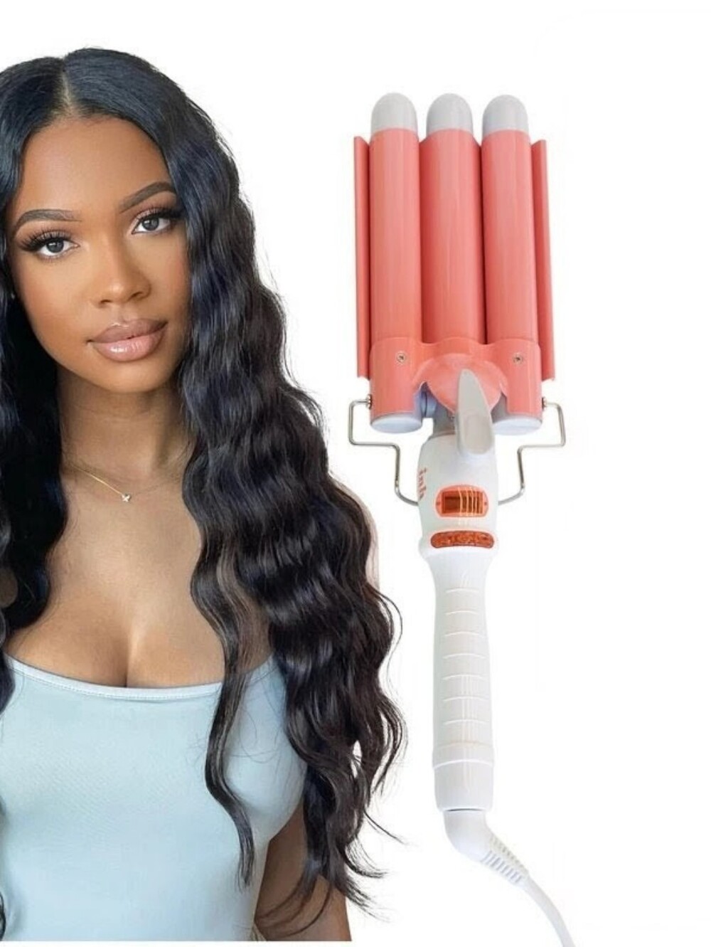 Triple Barrel Hair Waver - Peach Orange